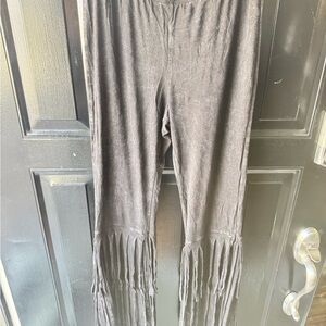 Black Fringe Pants